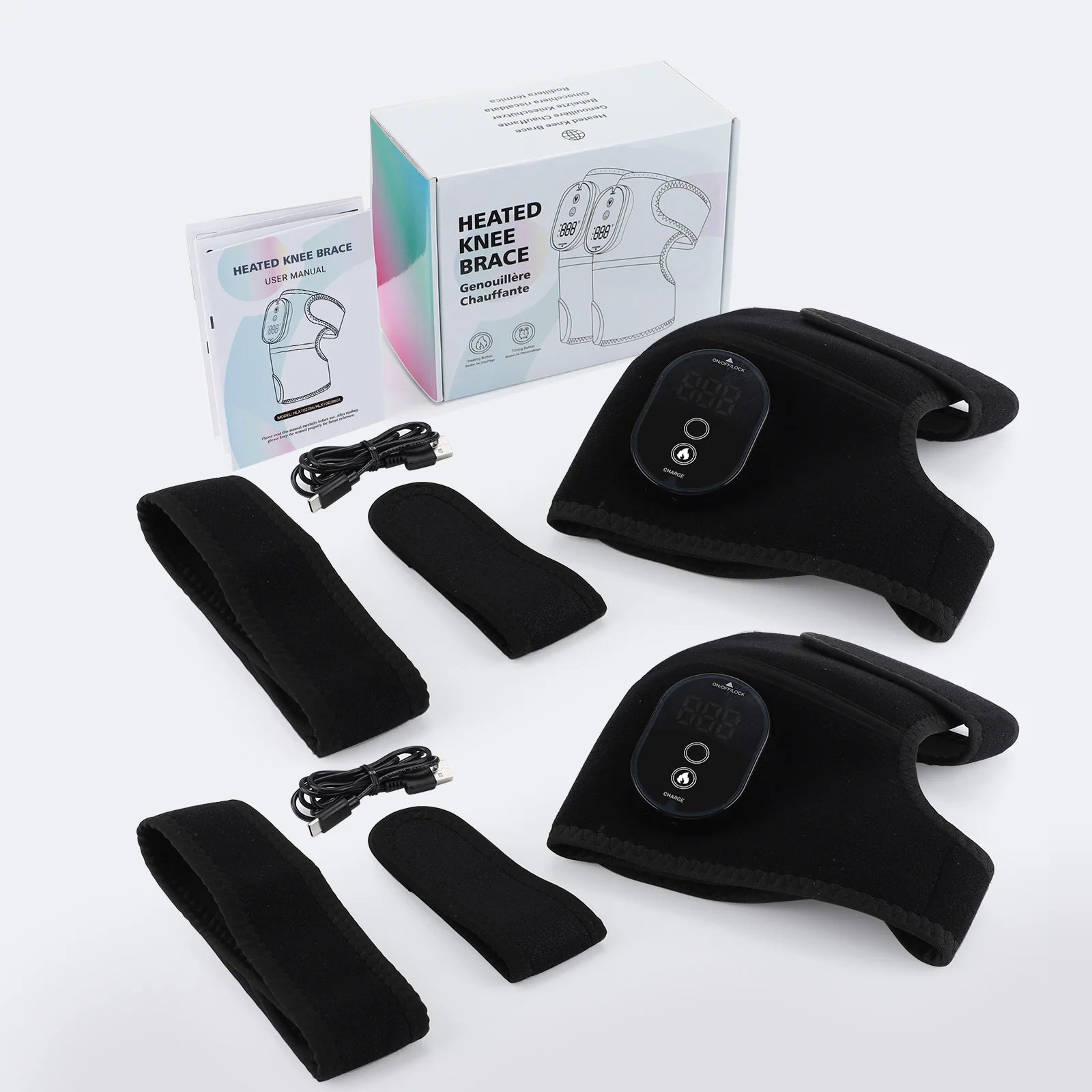 Wireless Heated Knee Massager Pad 6 Levels Hot Compress Joint Health Support
