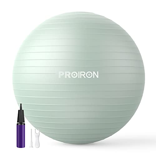 PROIRON Anti-Burst Exercise Ball 65cm Green Supports 500kg