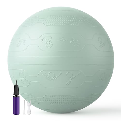 PROIRON Anti-Burst Exercise Ball 65cm Green Supports 500kg