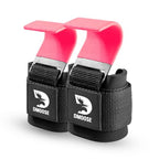 DMoose Fitness Weight Lifting Hooks with Thick Wrist Padding Black (Pair)