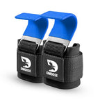 DMoose Fitness Weight Lifting Hooks with Thick Wrist Padding Black (Pair)