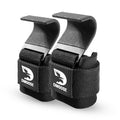 DMoose Fitness Weight Lifting Hooks with Thick Wrist Padding Black (Pair)