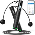 RENPHO Smart Skipping Rope with Counter Adjustable Jump Rope Black