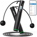 RENPHO Smart Skipping Rope with Counter Adjustable Jump Rope Black