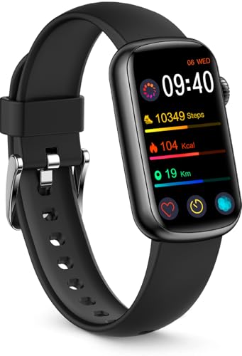 FITVII Slim Fitness Tracker with Blood Oxygen, Blood Pressure, Heart Rate & Sleep Tracking, IP68 Waterproof, Silver
