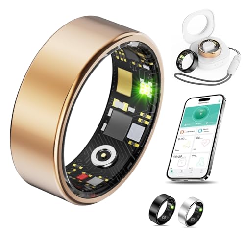 KeepClean Smart Health Ring Waterproof Fitness Tracker for Men Women Silver
