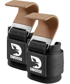 DMoose Fitness Weight Lifting Hooks with Thick Wrist Padding Black (Pair)