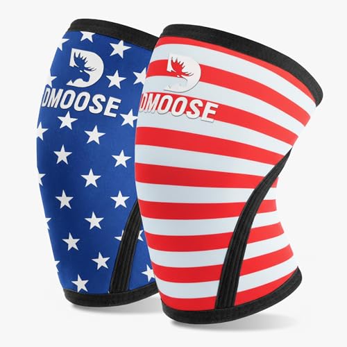 DMoose Fitness KW-003 USPA Approved 78" Knee Wraps for Weightlifting Black (Pair)
