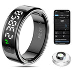 KeepClean Smart Health Ring Waterproof Fitness Tracker for Men Women Silver