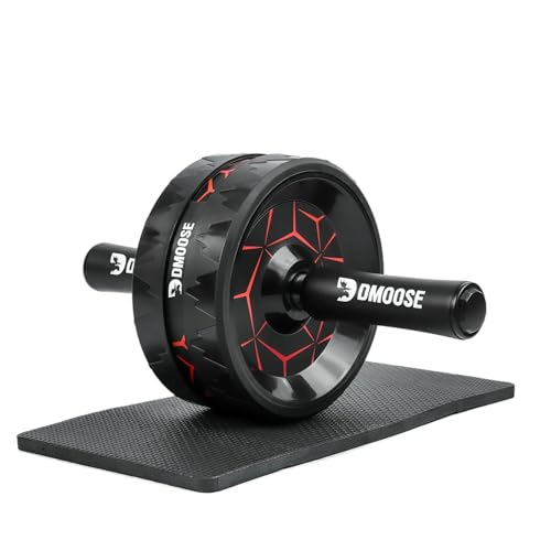 DMoose Fitness Ab Roller Wheel with Knee Pads Stainless Steel Frame