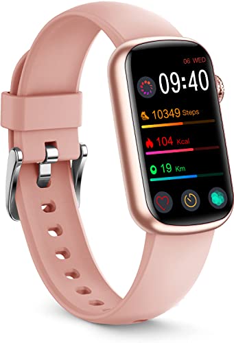 FITVII Slim Fitness Tracker with Blood Oxygen, Blood Pressure, Heart Rate & Sleep Tracking, IP68 Waterproof, Silver