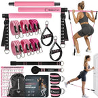 Goocrun Portable Pilates Bar Kit with Resistance Bands 3 Sets Home Gym Workout