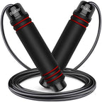 Blukar K9901 Speed Jump Rope Adjustable Steel Wire with Ball Bearings Red