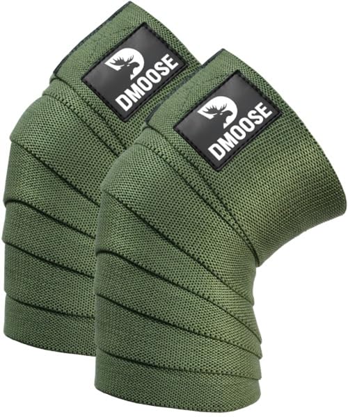 DMoose Fitness KW-003 USPA Approved 78" Knee Wraps for Weightlifting Black (Pair)