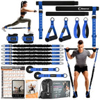 Goocrun Portable Pilates Bar Kit with Resistance Bands 3 Sets Home Gym Workout