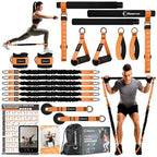 Goocrun Portable Pilates Bar Kit with Resistance Bands 3 Sets Home Gym Workout