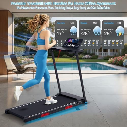 Portable Treadmill with Incline, 3.5HP Electric Small Treadmills for Home Small Spaces, 0.6-10MPH Walking Pad Treadmill with Handle Bar, 400LBS Mini Treadmills for Home Exercising|B0GS27V5CB