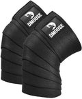DMoose Fitness KW-003 USPA Approved 78" Knee Wraps for Weightlifting Black (Pair)