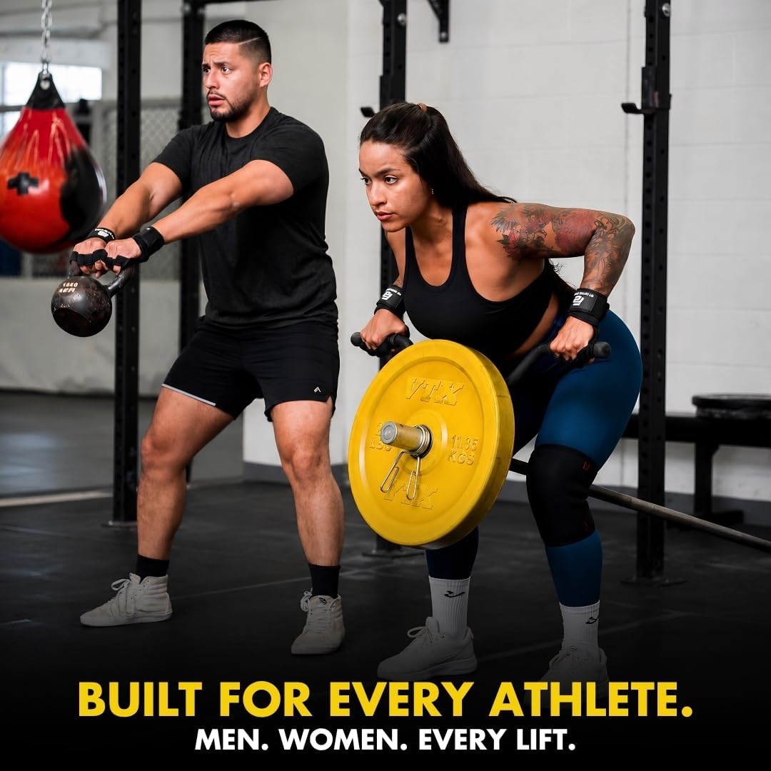 Fit Active Sports Ventilated Weight Lifting Gloves with Built-In Wrist Wraps Black Small