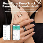 KeepClean Smart Health Ring Waterproof Fitness Tracker for Men Women Silver