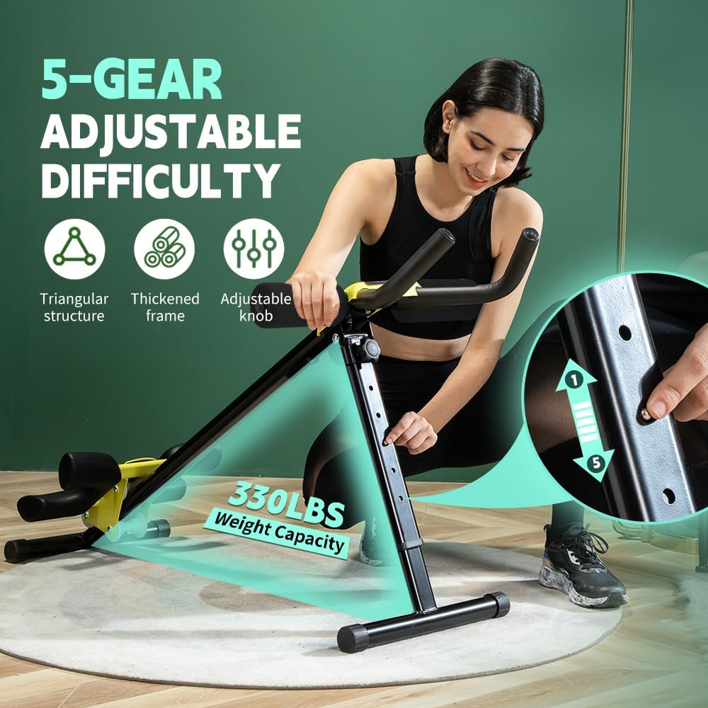 Leikefitness AB9380 Adjustable Ab Trainer with LCD Monitor Black