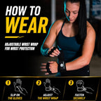 Fit Active Sports Ventilated Weight Lifting Gloves with Built-In Wrist Wraps Black Small