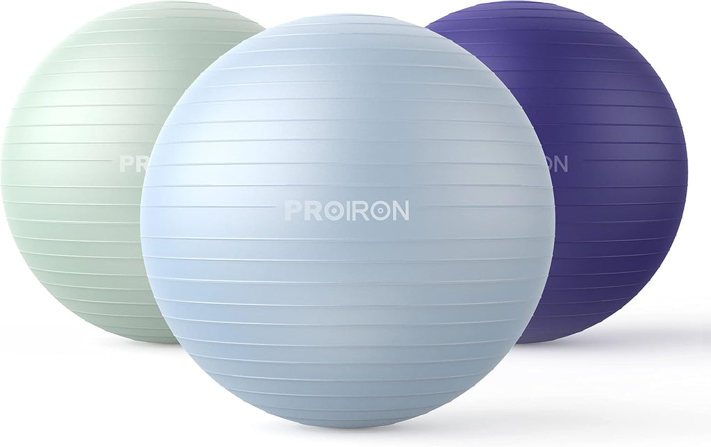 PROIRON Anti-Burst Exercise Ball 65cm Green Supports 500kg