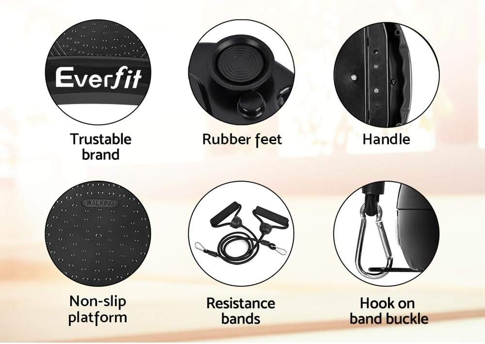 Everfit Vibration Platform Machine 99 Speed Levels with Resistance Bands Remote Control
