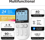 Kongzee AS9026 4-in-1 TENS Unit EMS Muscle Stimulator Rechargeable White