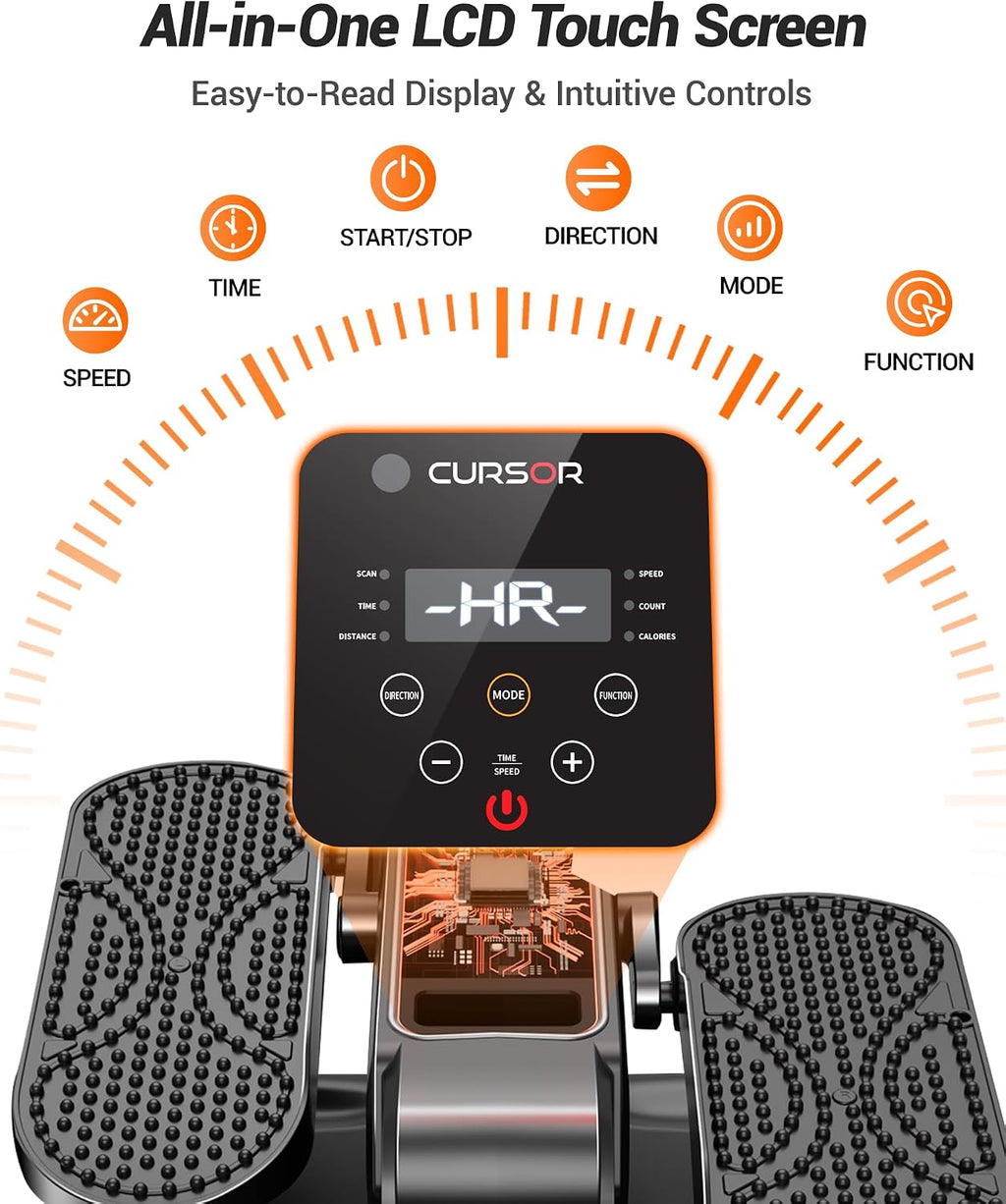 CURSOR FITNESS Under Desk Elliptical Machine Electric Seated Pedal Exerciser 12 Speeds