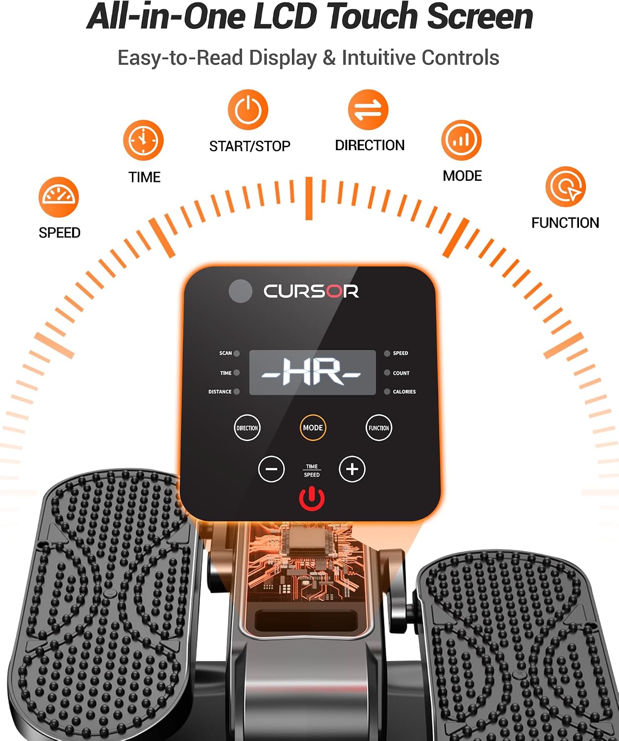 CURSOR FITNESS Under Desk Elliptical Machine Electric Seated Pedal Exerciser 12 Speeds