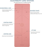 Herui Technology Alignment Lines Yoga Mat 72x24x0.24 Inch Pink
