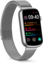 FITVII Slim Fitness Tracker with Blood Oxygen, Blood Pressure, Heart Rate & Sleep Tracking, IP68 Waterproof, Silver