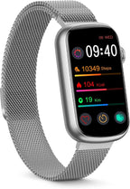 FITVII Slim Fitness Tracker with Blood Oxygen, Blood Pressure, Heart Rate & Sleep Tracking, IP68 Waterproof, Silver