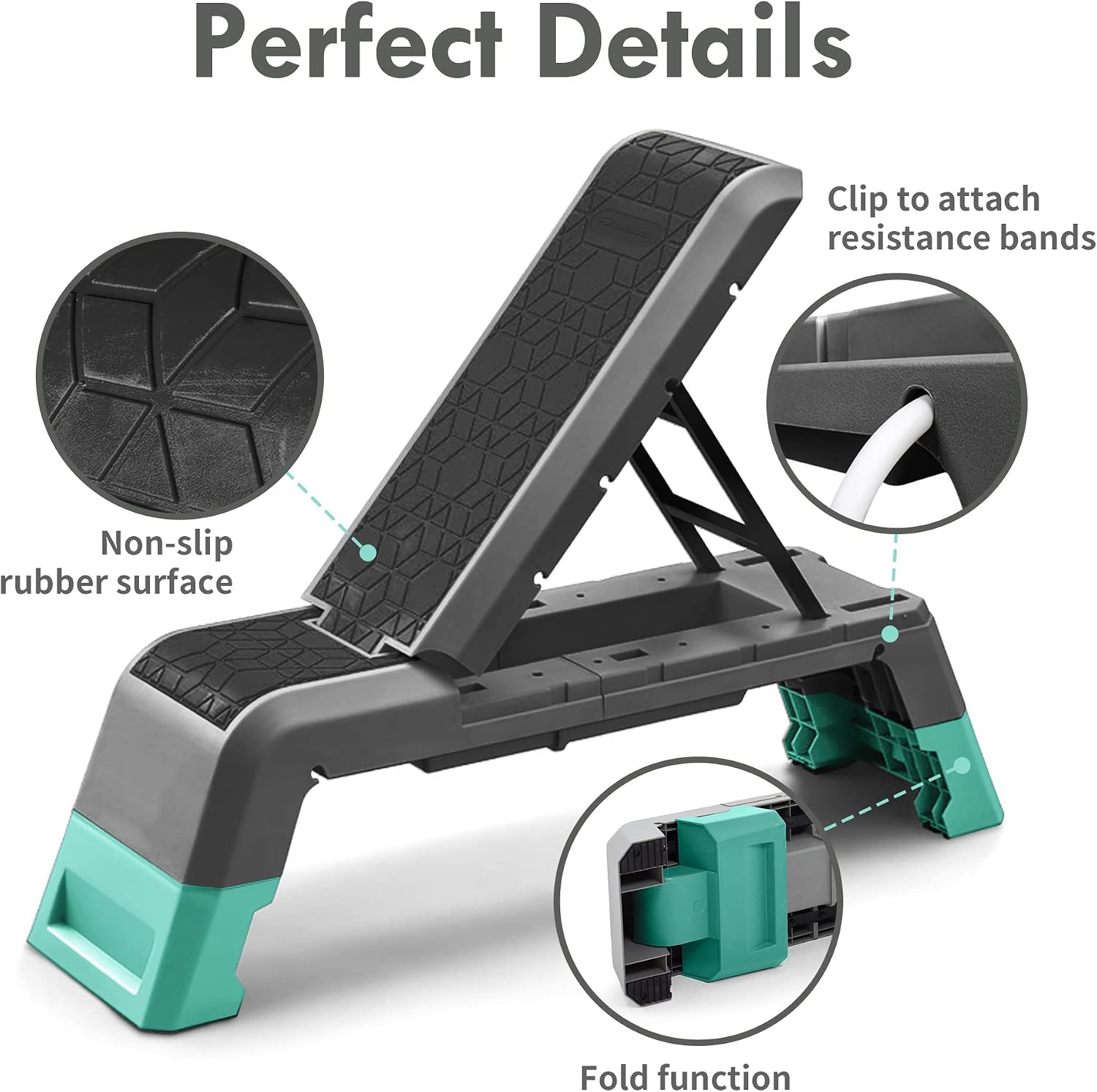 Leikefitness GM5821 Multifunctional Aerobic Deck Weight Bench with Resistance Band