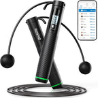 RENPHO Smart Skipping Rope with Counter Adjustable Jump Rope Black