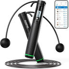 RENPHO Smart Skipping Rope with Counter Adjustable Jump Rope Black