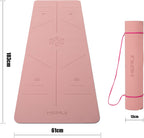 Herui Technology Alignment Lines Yoga Mat 72x24x0.24 Inch Pink