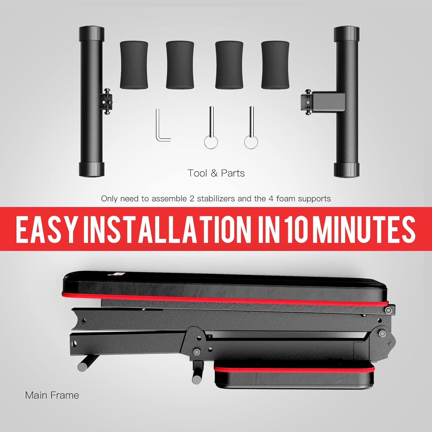 PASYOU Adjustable Weight Bench 500 Lbs Capacity Foldable Incline Decline
