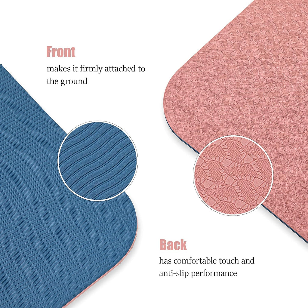 Herui Technology Alignment Lines Yoga Mat 72x24x0.24 Inch Pink