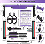 Goocrun Portable Pilates Bar Kit with Resistance Bands 3 Sets Home Gym Workout