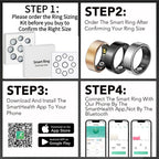KeepClean Smart Health Ring Waterproof Fitness Tracker for Men Women Silver