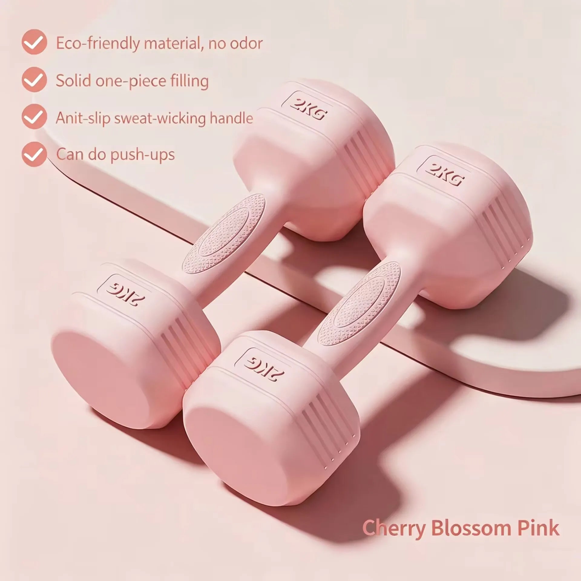 Hex Dumbbell Set 1-4kg Solid Anti-Slip Hand Weights for Women Beginners