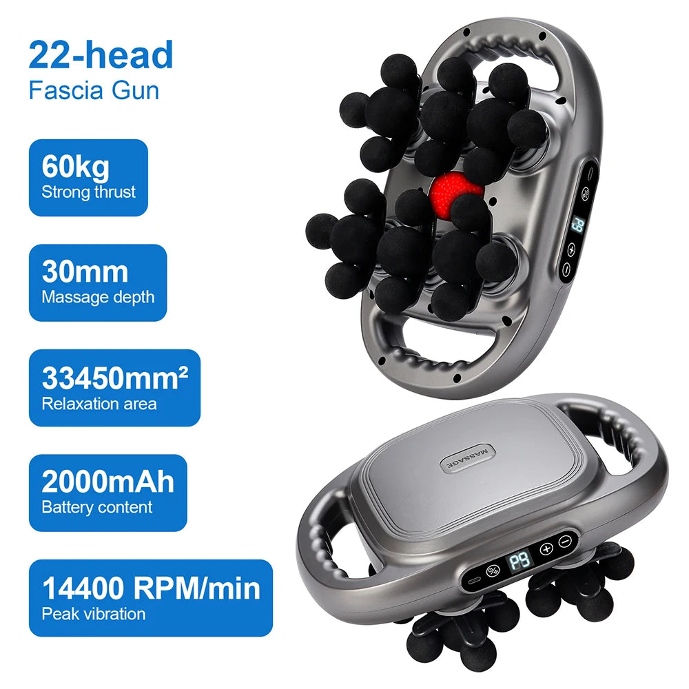42-Heads Fascia Gun High-Frequency Vibration Body Massage Gun for Back Neck Shoulder Muscle