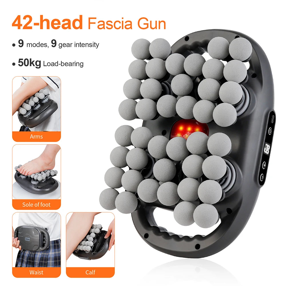 42-Heads Fascia Gun High-Frequency Vibration Body Massage Gun for Back Neck Shoulder Muscle