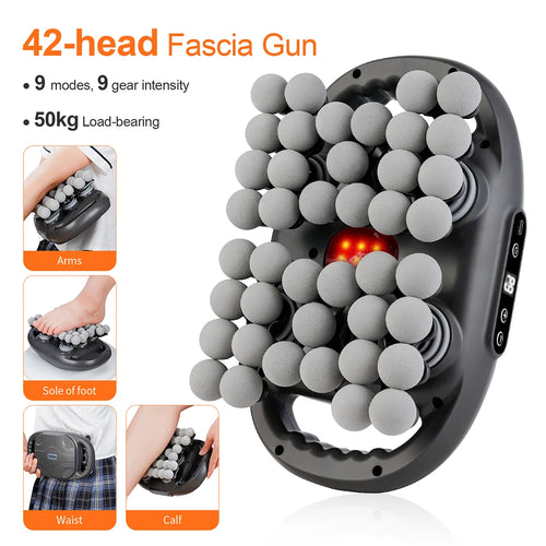 42-Heads Fascia Gun High-Frequency Vibration Body Massage Gun for Back Neck Shoulder Muscle