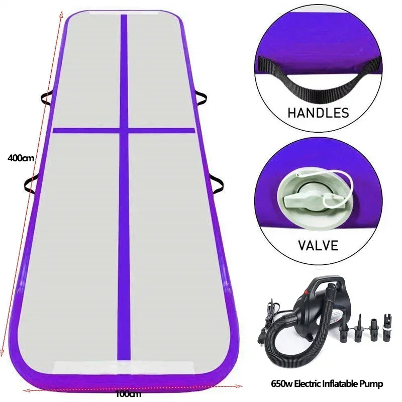 Inflatable Gymnastics Air Floor Mat 4m PVC with Pump