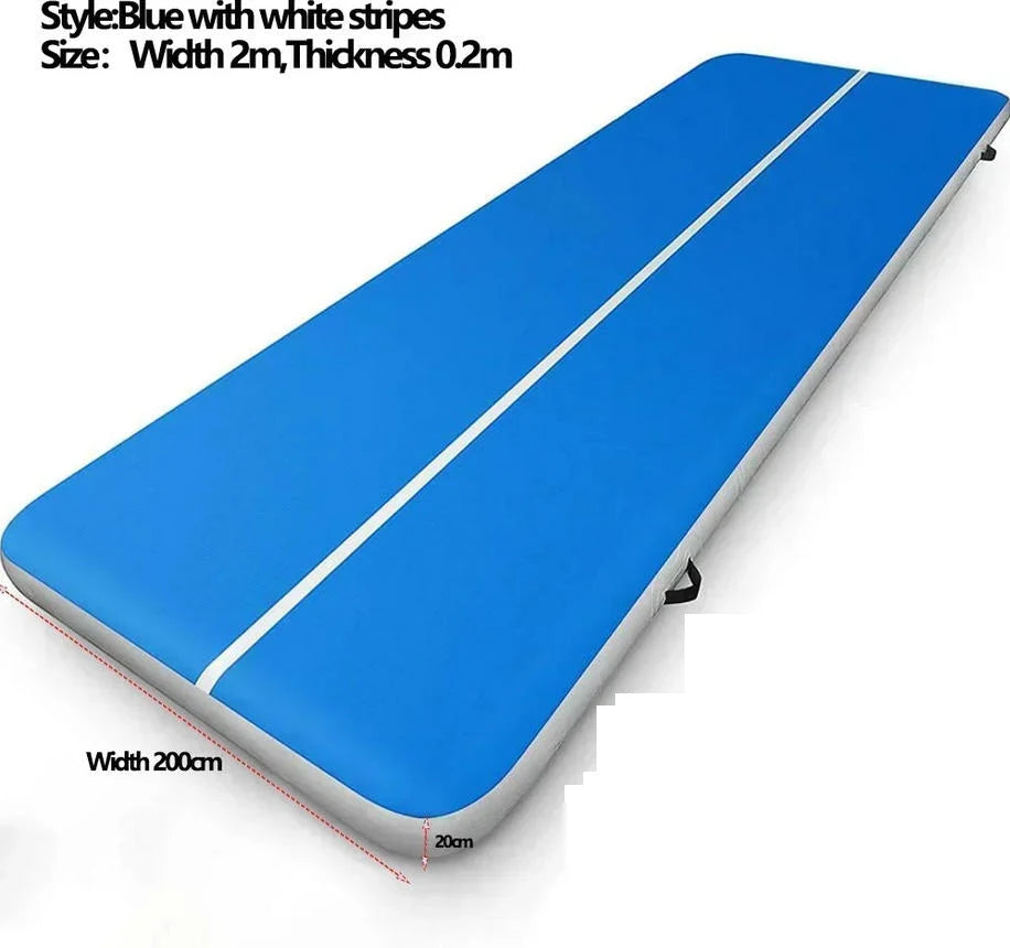 20cm Thick PVC Air Track Gymnastics Mat 8/9/10m Wear-Resistant Inflatable Tumbling Floor