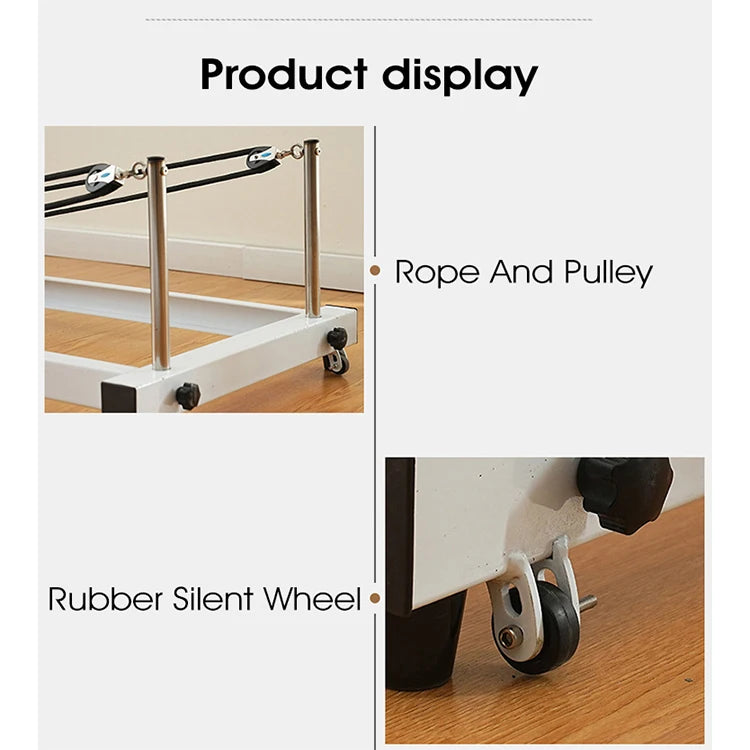 Foldable Pilates Reformer Steel Frame Yoga Fitness Equipment