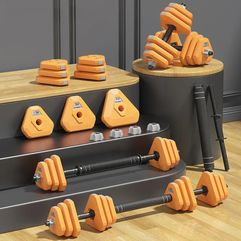 DUTRIEUX Adjustable Dumbbell Set 10kg 20/30/40 KG Rubber-Coated